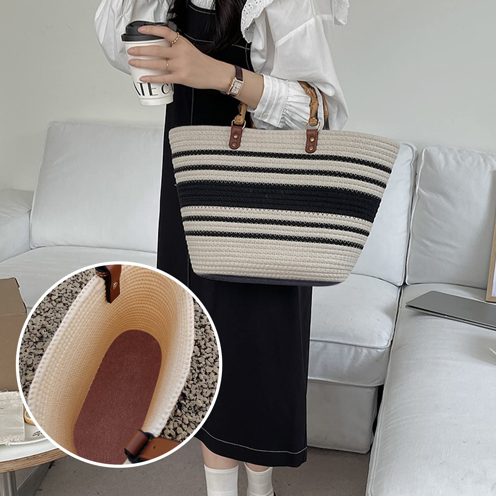 PH PandaHall 2pcs Basket Bottom Felt Bag Shaper Reusable Bag Bottom Oval Crochet Basket Base For Knitting Yarn Basket Making Storage Bag DIY Weaving Crafts 13.7x9.8 Inch, Hole