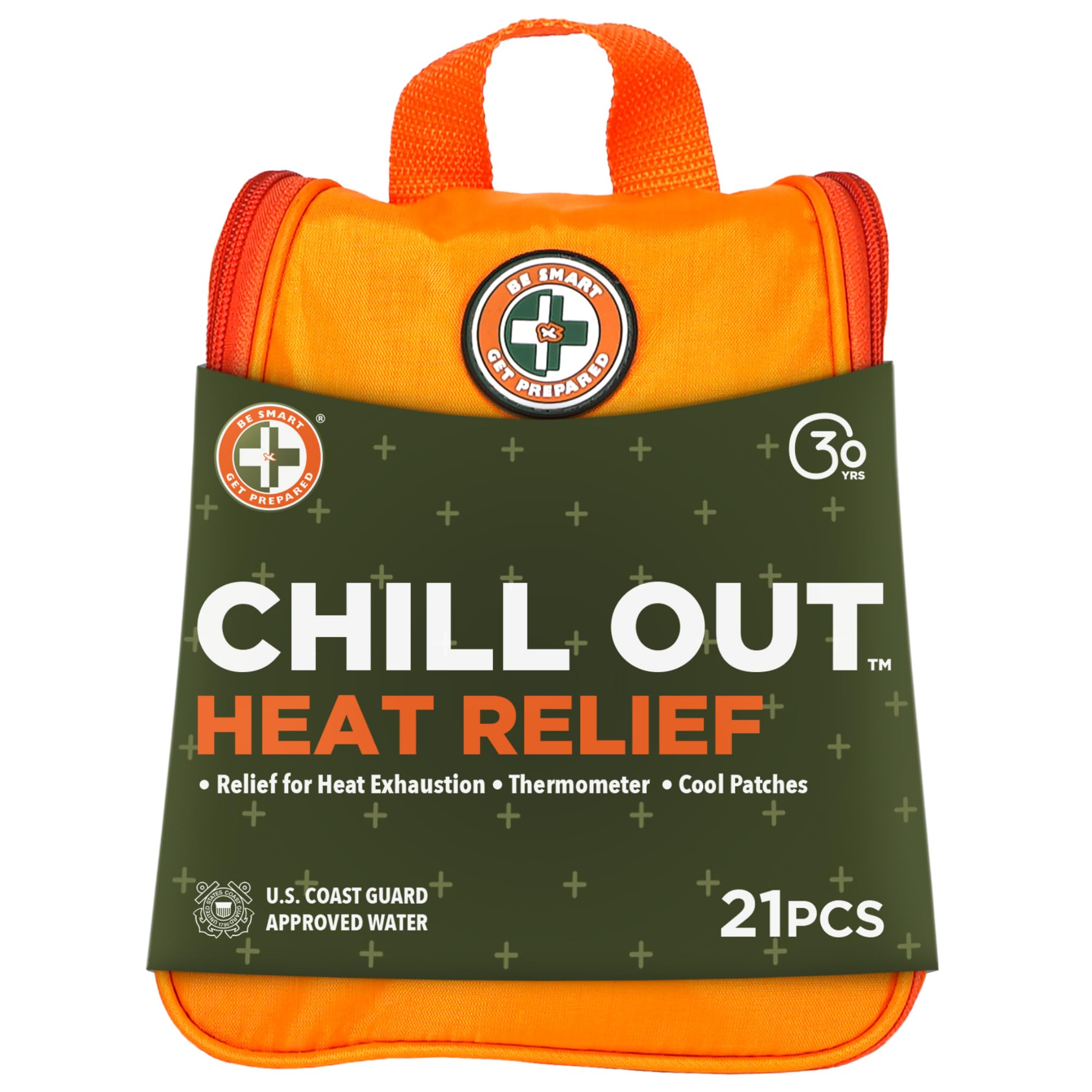 Be Smart Get Prepared Chill Out Heat Relief Kit - 21 Pieces - Designed for Camping, Hiking, Sports, Outdoor & Physical Activities - Compact & Portable