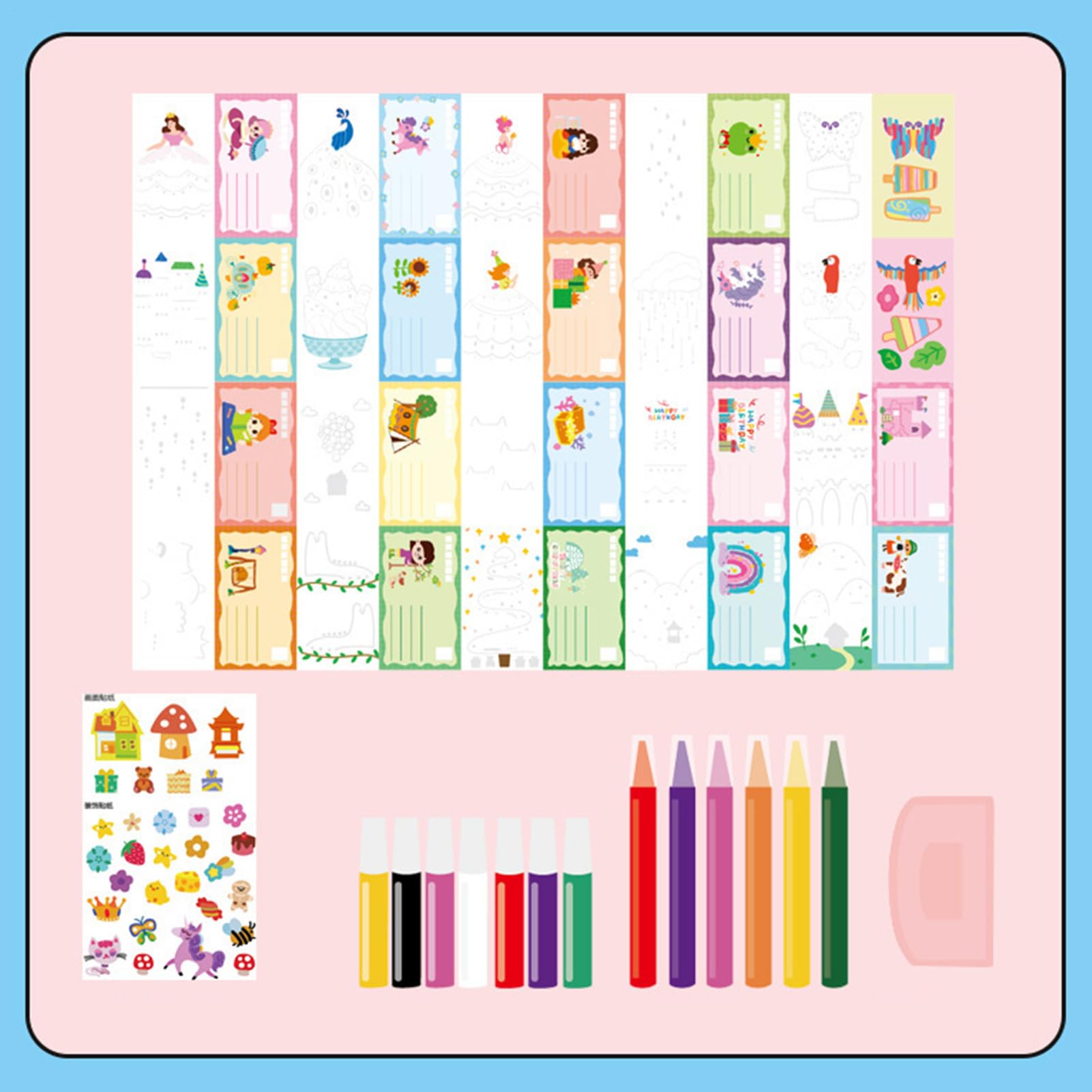 Kit De Arte Para Rascar Arcoíris | 20 Dibujos, 7 Pinturas, 6 Pinceles Y Raspador | Actividad Creativa Sin Pantallas | Regalo Para Niños De 6+ Años