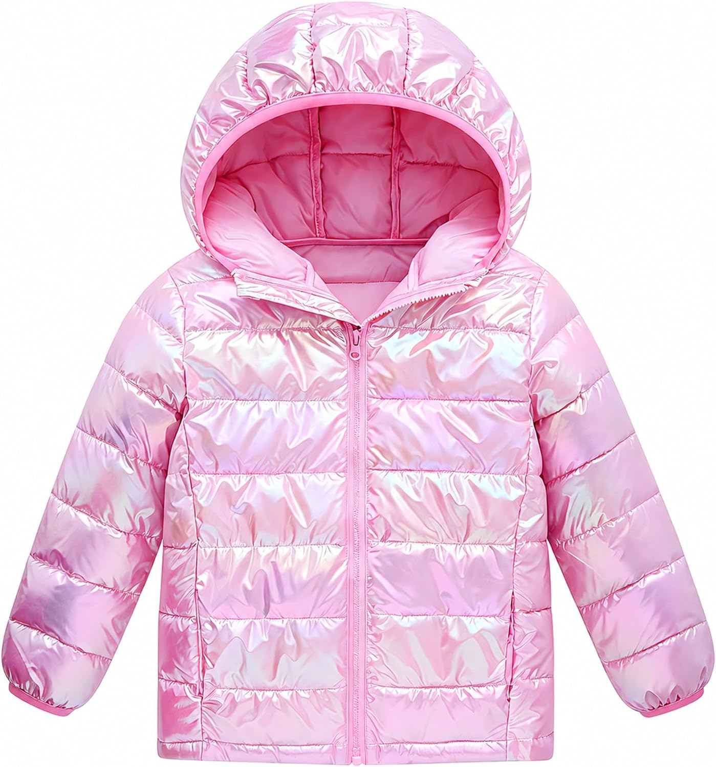 Lovekider Girls Winter Coat Shiny Gradient Lightweight Puffer Jacket 4-12Y