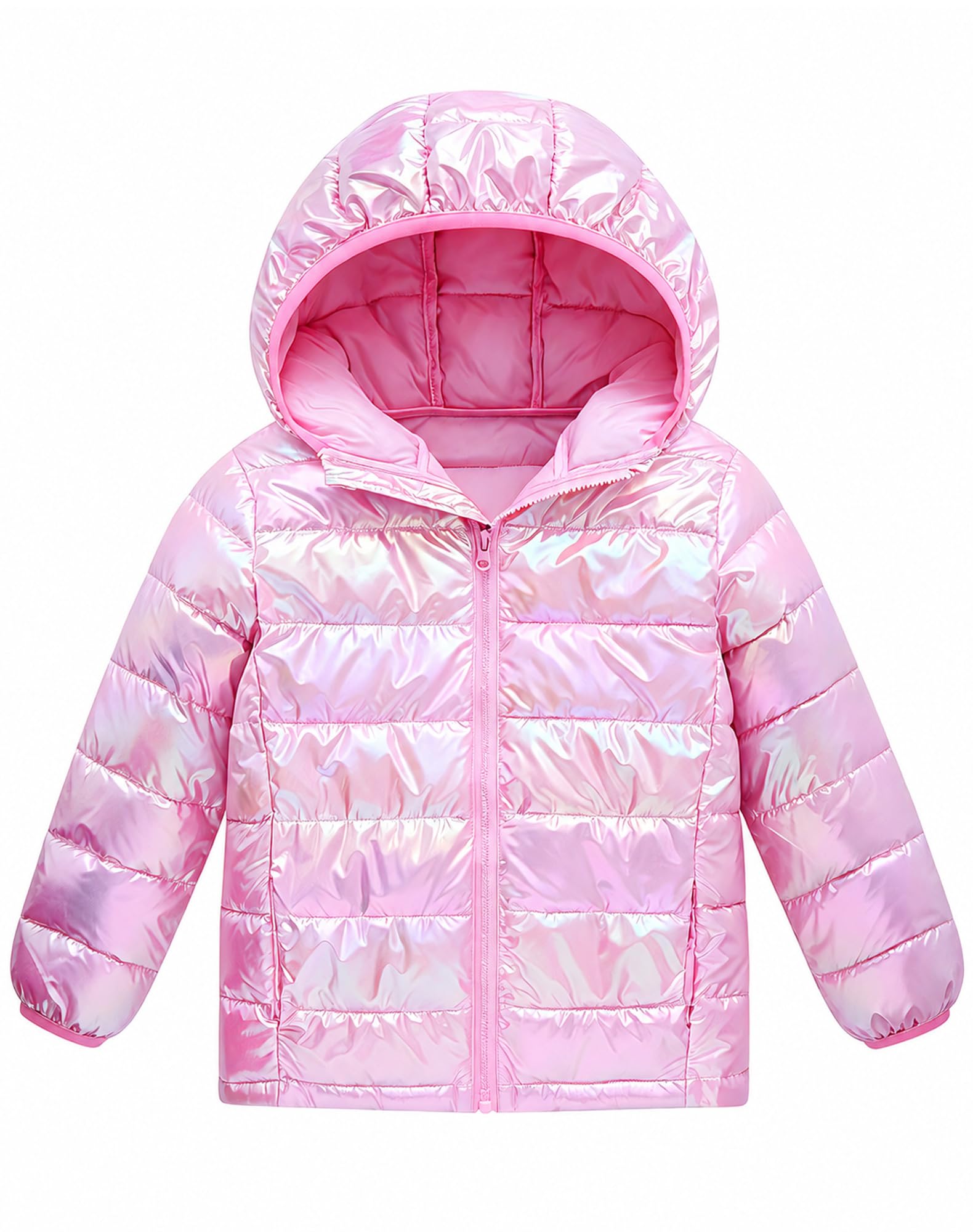 Lovekider Girls Winter Coat Shiny Gradient Lightweight Puffer Jacket 4-12Y