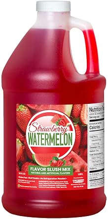 Concession Express Strawberry Watermelon Slush Mix, Slushy & Slushie Premium Syrup Use in Drink, Slush & Granita Machines 64 oz Half Gallon Perfect for Frozen Treats for Home and Commercial use, Fairs & Carnivals, Parties, Events and More!