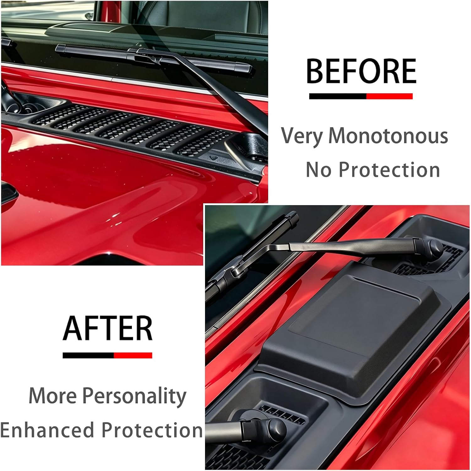 Hood Vent Cover for Jeep Wrangler JL JLU & Gladiator JT 2018-2026 | Matte Black, Hood Scoop Vent Cover, Off-road Upgrade Exterior Accessories