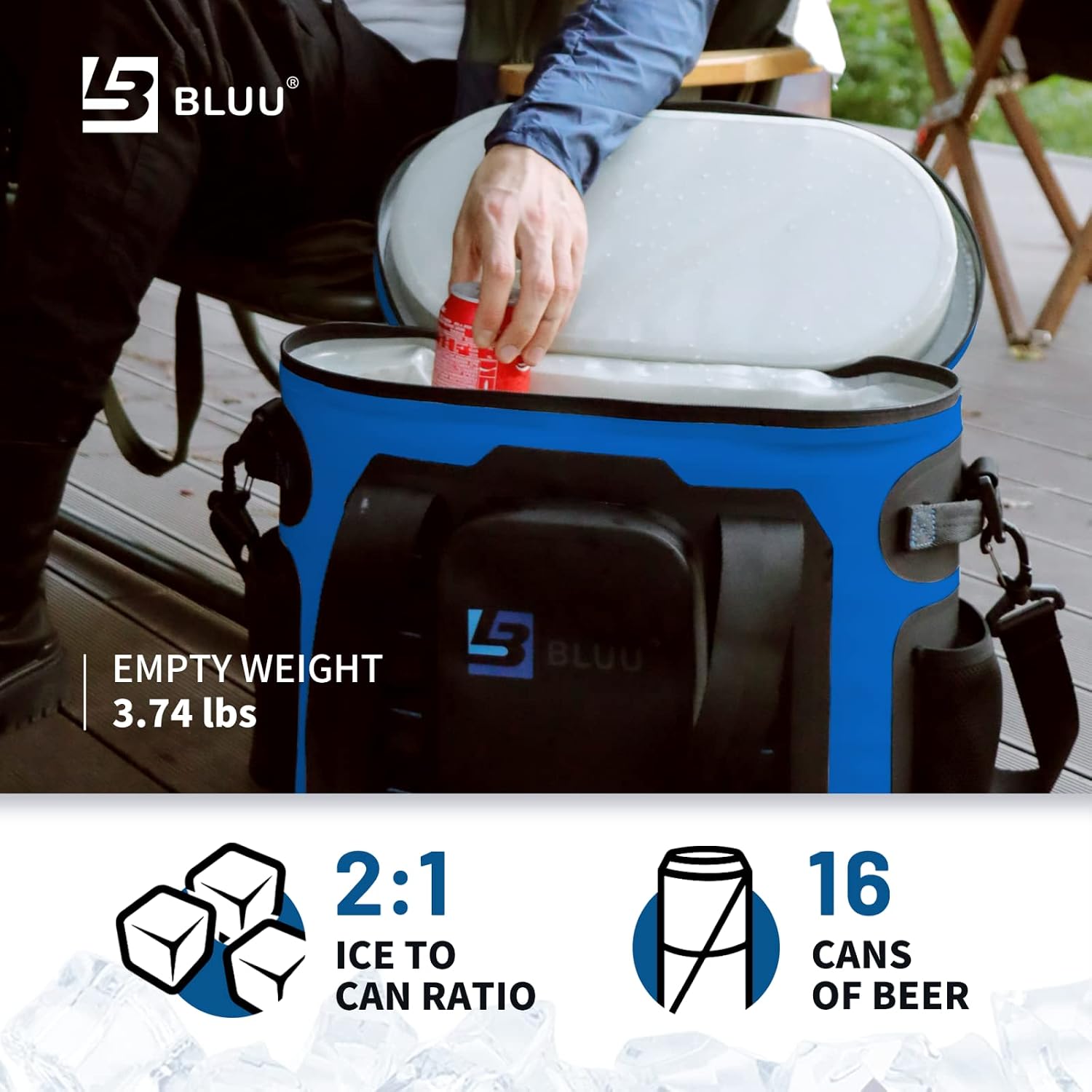 BLUU 20&25&35 Quart Cooler Bag, Leakproof Insulated Bag Coolers with HydroLock Zipper