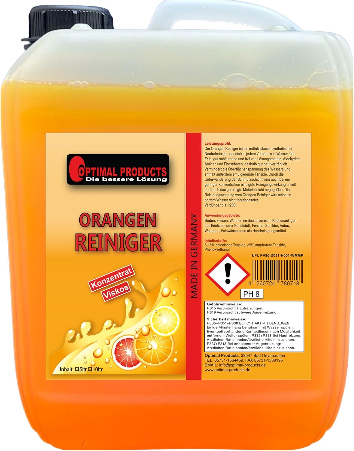 Orangenreiniger Konzentrat Testsieger