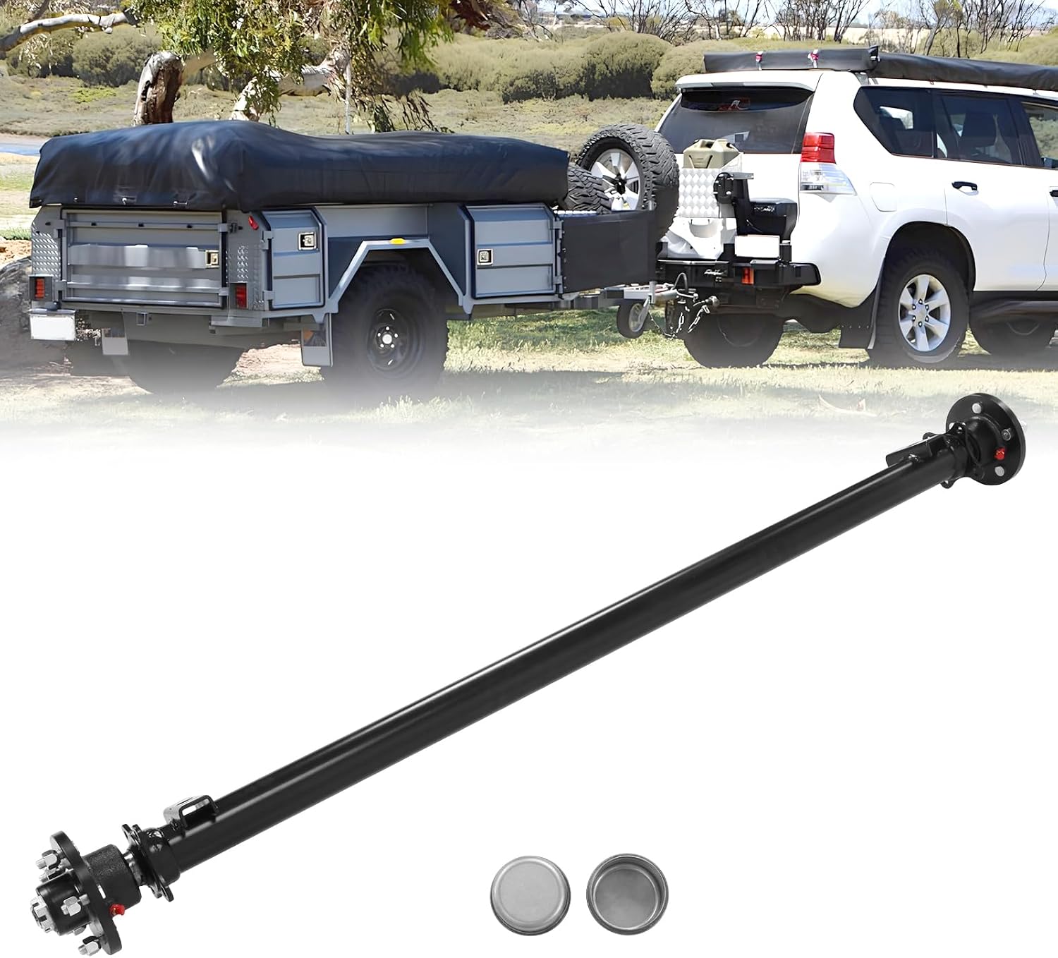 3500 Lbs Trailer Cargo Dump RV Utility Axle 54/62/74/78/82/89 Inch Hubface 5 Lug 5x4.5 Bolt Pattern Boat Axle 43/50/61/65/70/77 Inch Spring Center for Small Trailers & Campers