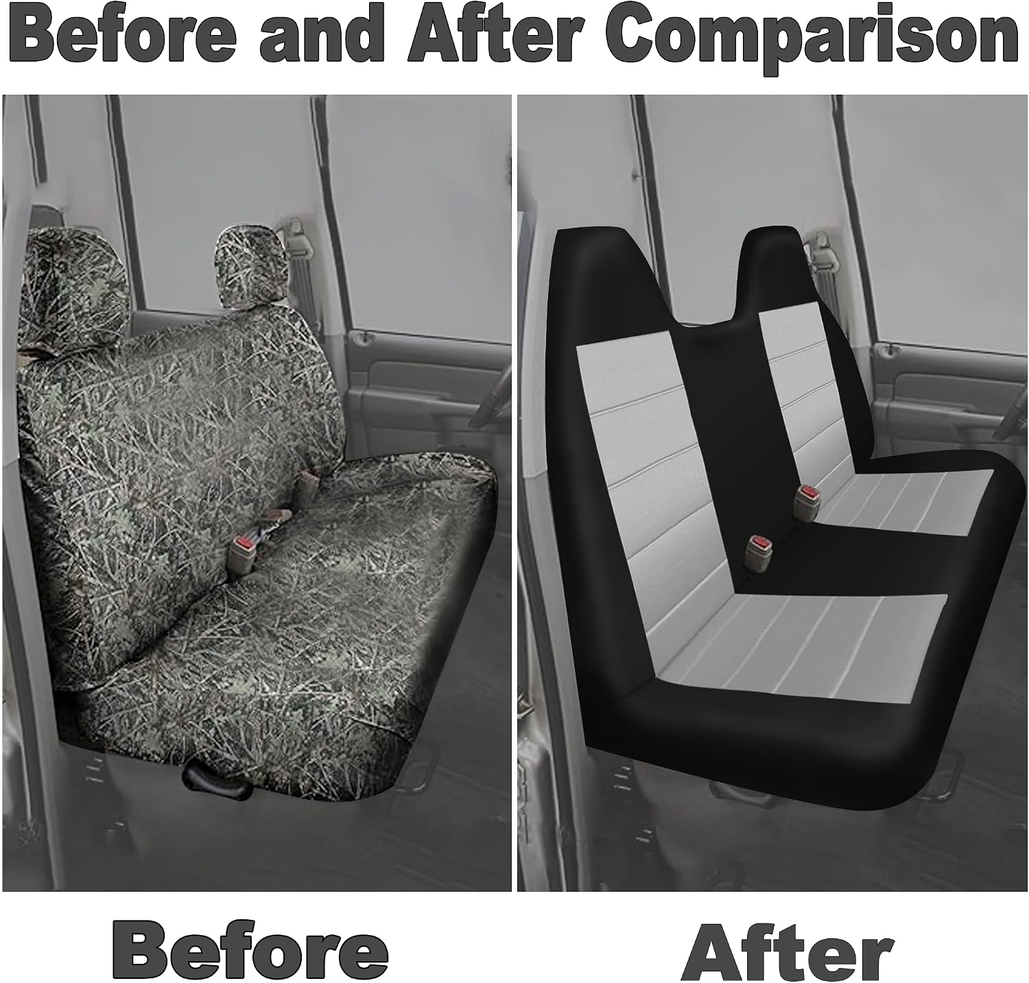 Custom Bench Seat Covers for Ford F150 1999 2000 2001 2002 2003 2004 Heavy Duty Cloth Protector Interior Accessories，Waterproof & Machine Washable - Gray