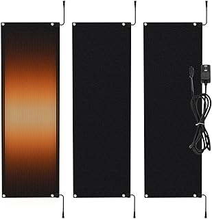 Roastove 3 Pcs Heated Snow Melting Mats, 20 x 60 inch No-Slip Rubber Heated Outdoor Mats, for Winter Outdoor Stairs, Steps, Doorways,Walkways, 2 .8in/h Melting Speed,with 1 Plug, Total 3 Packs