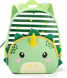 Toyshine 28cm Cute Dino Face Small Size Backpack for Kids Girls Boys Toddler Backpack Preschool Nursery Travel Bag Mini Si...
