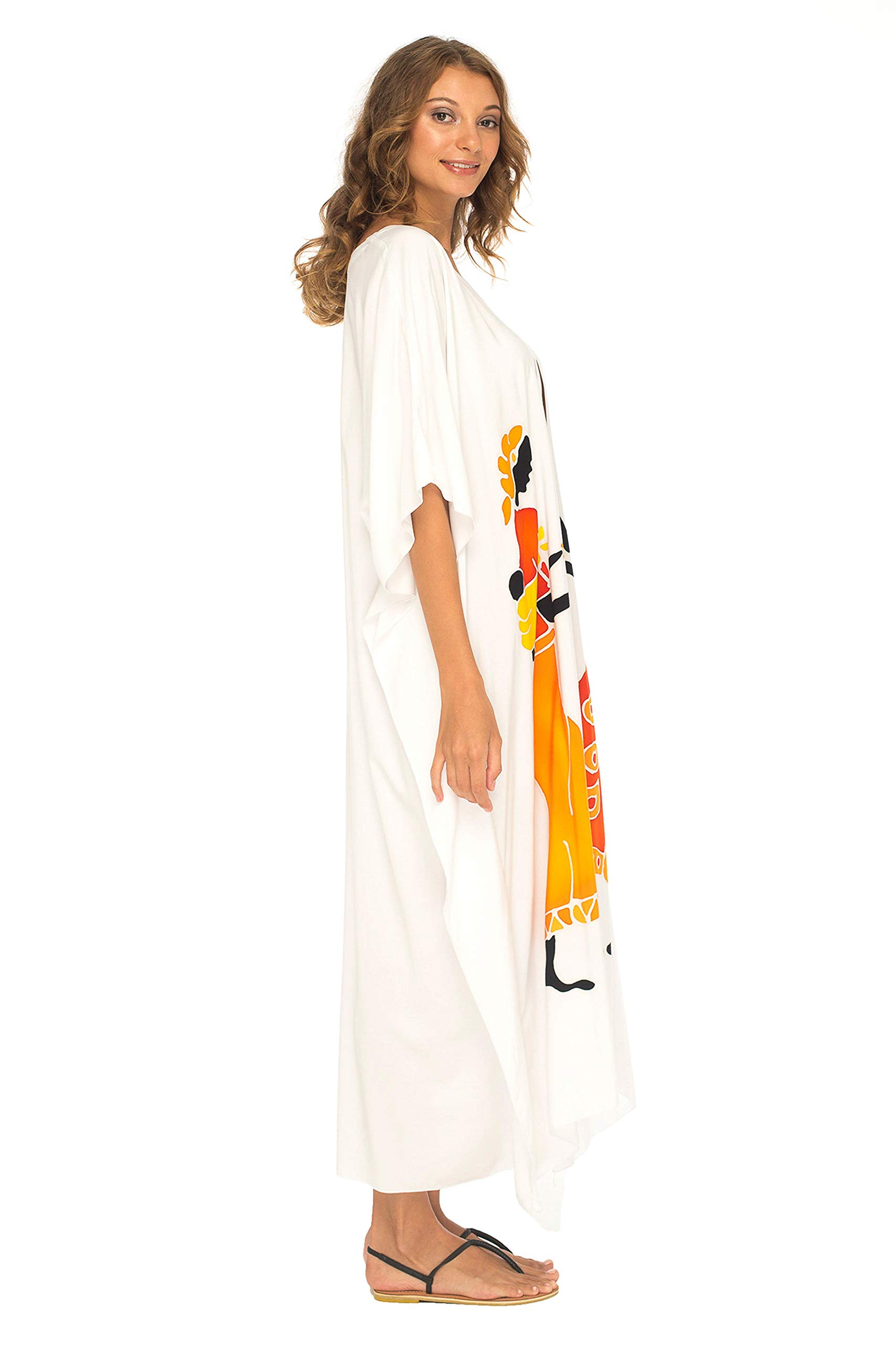 SHU-SHI - Caffetano Lungo da Spiaggia con Design Tribale - Copricostume a Kimono - Donna