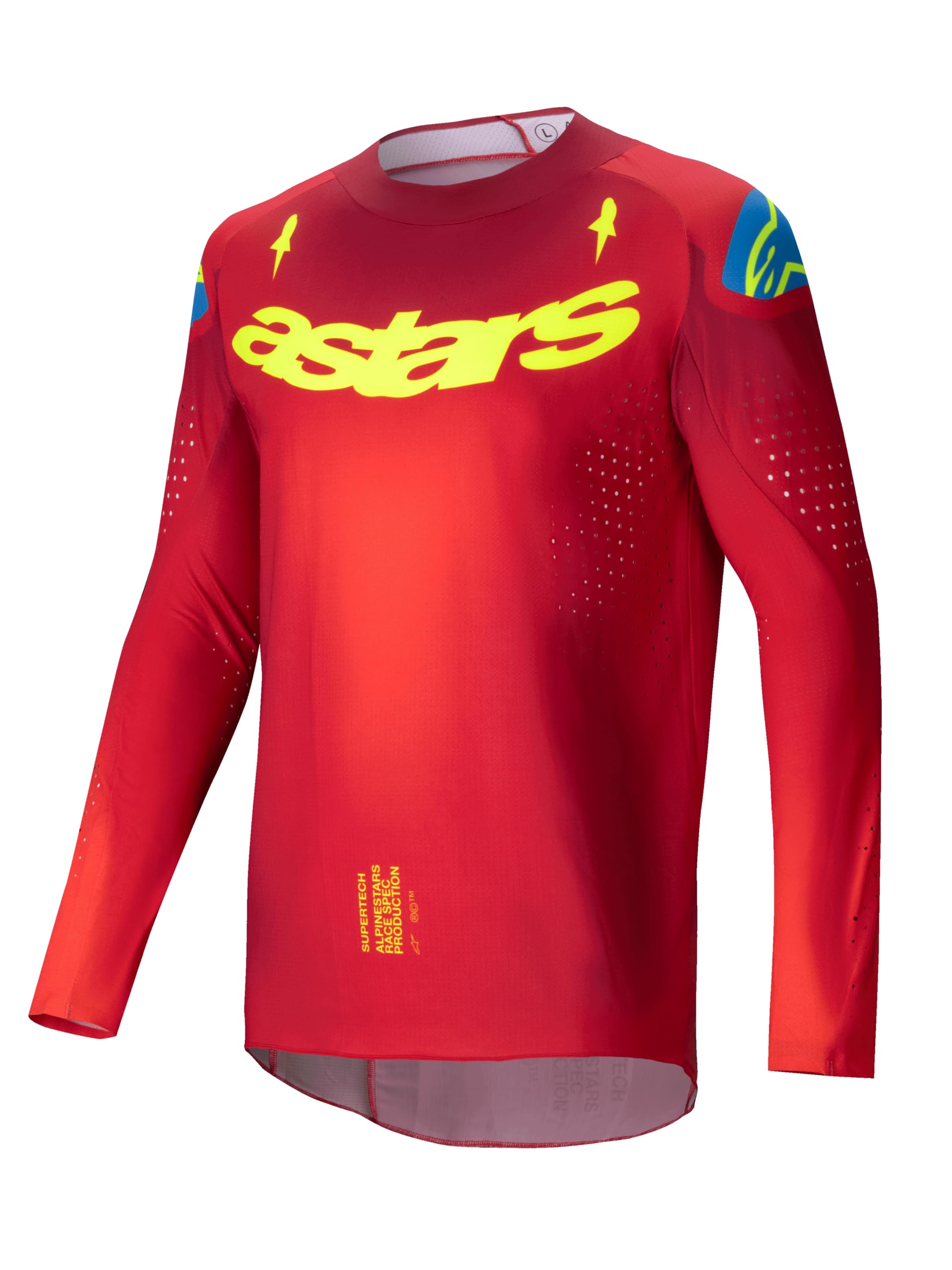 Alpinestars Men's 3760225-3058-xl: Supertech Maker Jersey Fluo XL Motorcross Racing Apparel/Gear, Bright Red/Yellow Fluorescent