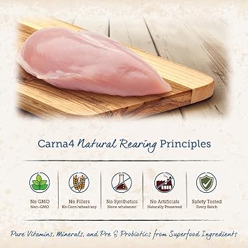 CARNA4 Gentle Quick-Baked Air-Dried Cat Food, Chicken Recipe, 2lb