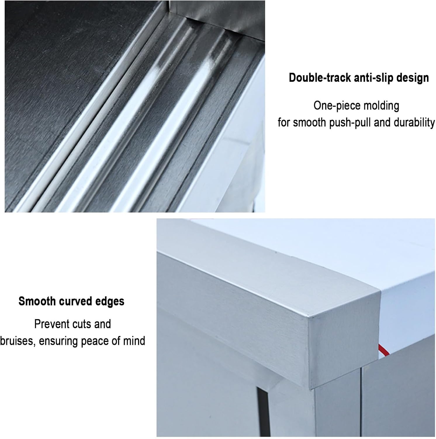 Stainless steel work table,stainless steel commercial worktable w/sliding doors,Commercial Heavy Duty with Adjustable Legs,Multifunctional Practical Work Table(80*50*80cm/31.5*19.7*31.5in)