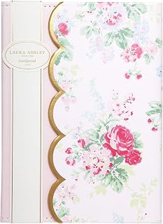 Laura Ashley English Garden Flap Journal – 6x8 Inch Faux Leather Hardcover with Magnetic Closure, Scalloped Edge, 256 Lined Pages, Elegant Writing Notebook