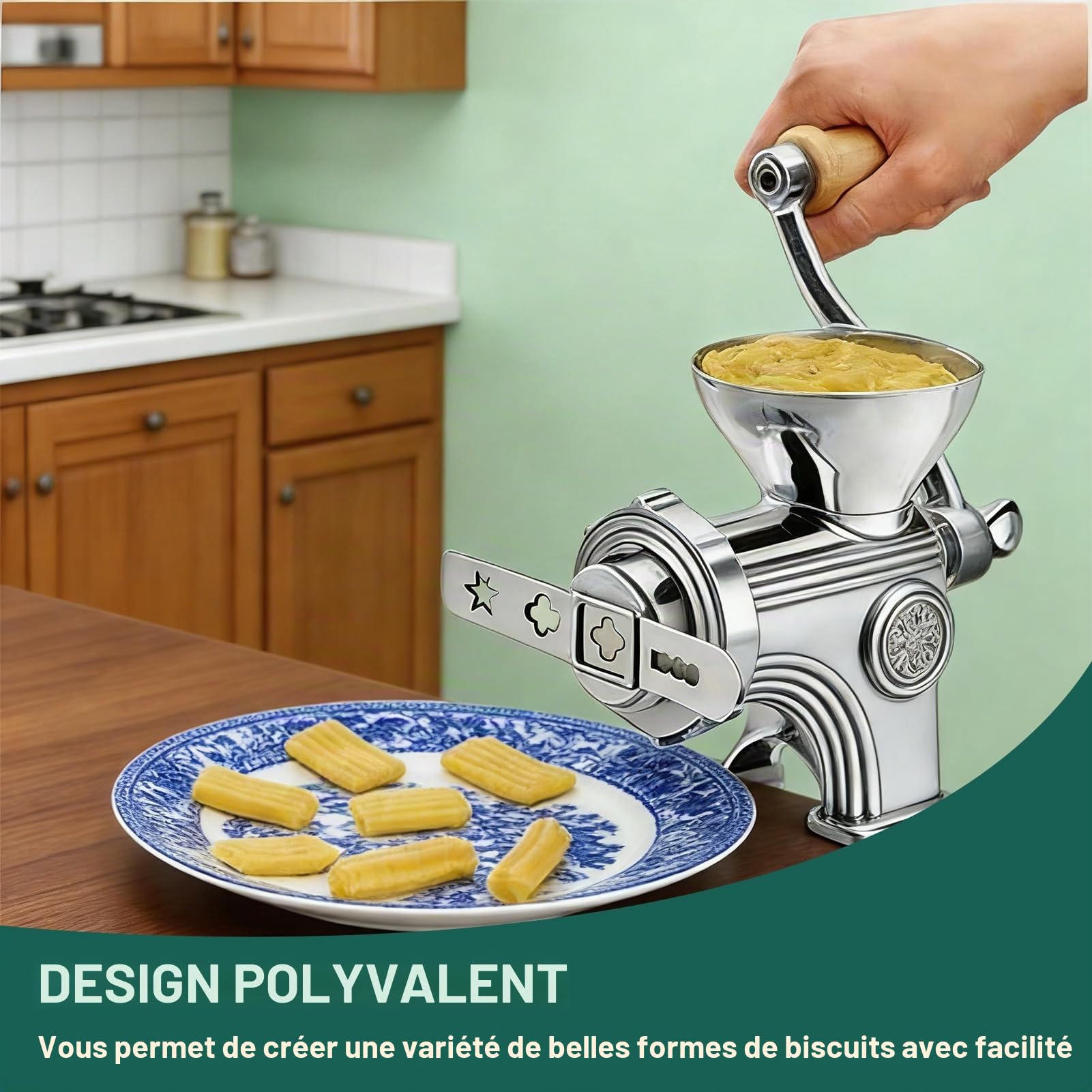 Accessoire Pâtisserie Pour Hachoir En Acier Inoxydable 5#, Presse a Biscuit Avec 1 Anneau De Raccordement Et 2 Disques 8 Motifs, Ustensiles À Pâtisserie Et Accessoires De Pâtisserie Et De Cuisson