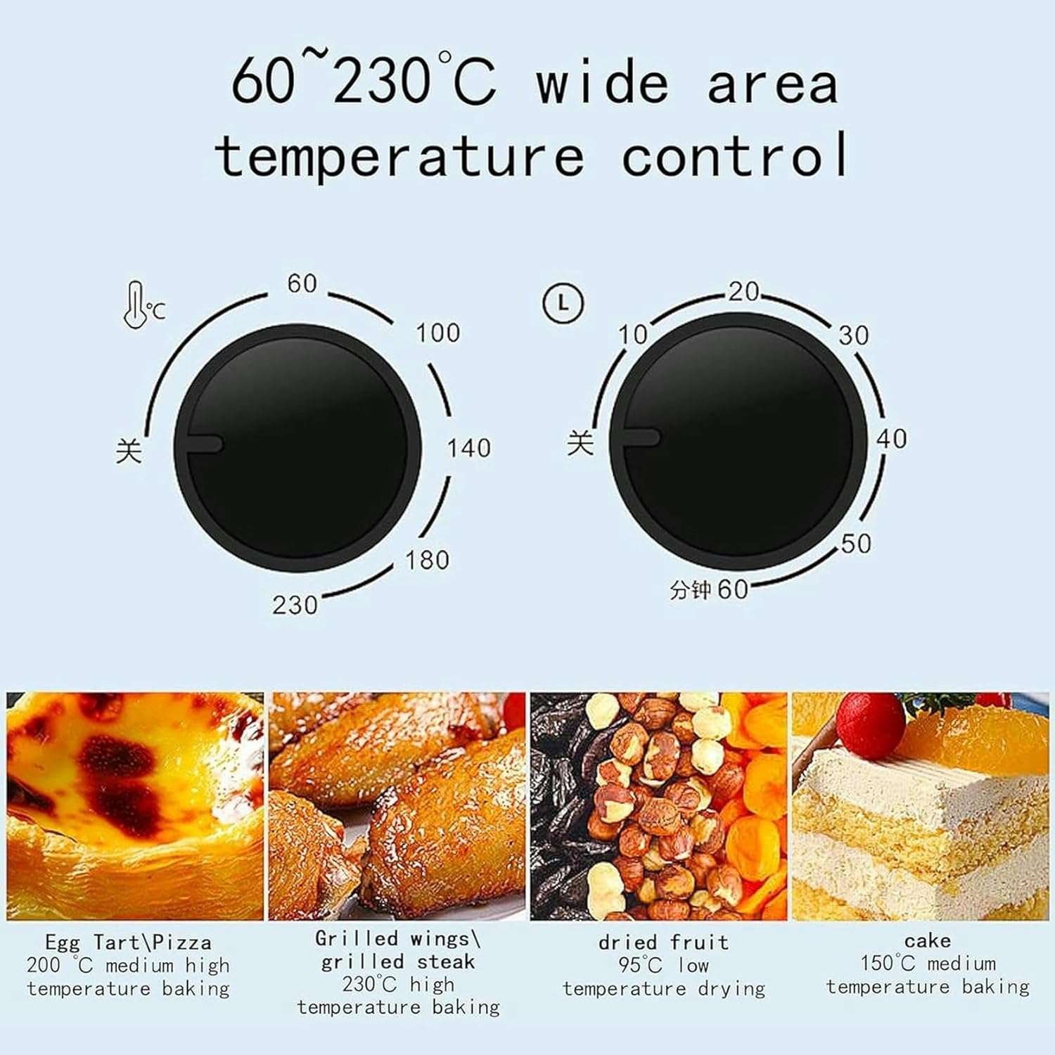 Mini Cooking Toaster, 14L Air Fryer Oven, Convection Grill Oven For Toast/baking/roasting/roasting/dehydrating, 60 -Minute Timer, 1000W/1