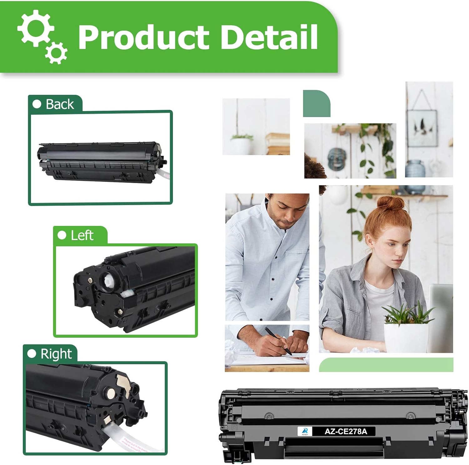 Aztech Compatible for HP 78A CE278A Toner Cartridge Replacement for HP LaserJet 1536dnf P1606dn 1606dn M1536dnf MFP P1606 1606dn P1566 P1536 Toner Cartridge Printer Ink (Black, 4-Pack)
