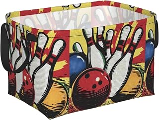 Tri Color Bowling Ball Poster 24l Waterproof Foldable Laundry Basket