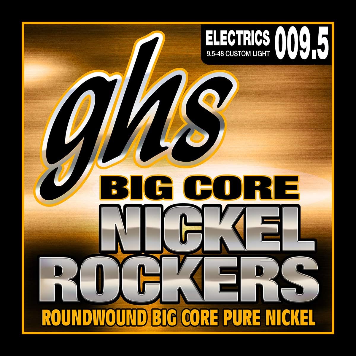 BCCL Big Core Nickel Rockers, Pure Nickel Electric Guitar Strings, Custom Light (9 1/2-48)