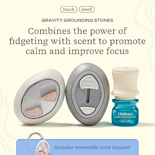 Miniatura 2 de Lifelines Paquete de 2 piedras de tierra con aroma con movimiento y juego de aceites esenciales, difusor de aceite esencial portátil con aire