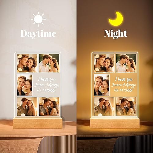 Miniatura 4 de Marcos de fotos personalizados con foto, marco de fotos personalizado con luz nocturna, marco de fotos personalizado, regalos personalizados de