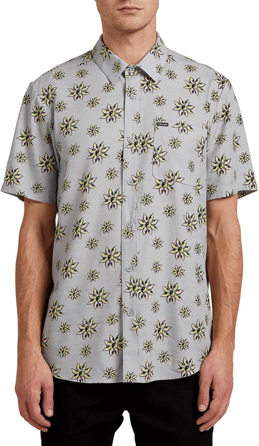 Volcom Men's Burch Bloom Short Sleeve Button Down Woven Shit