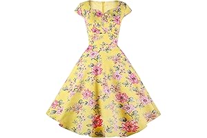 Women's Vibrant Yellow Flower Cocktail Party Dress