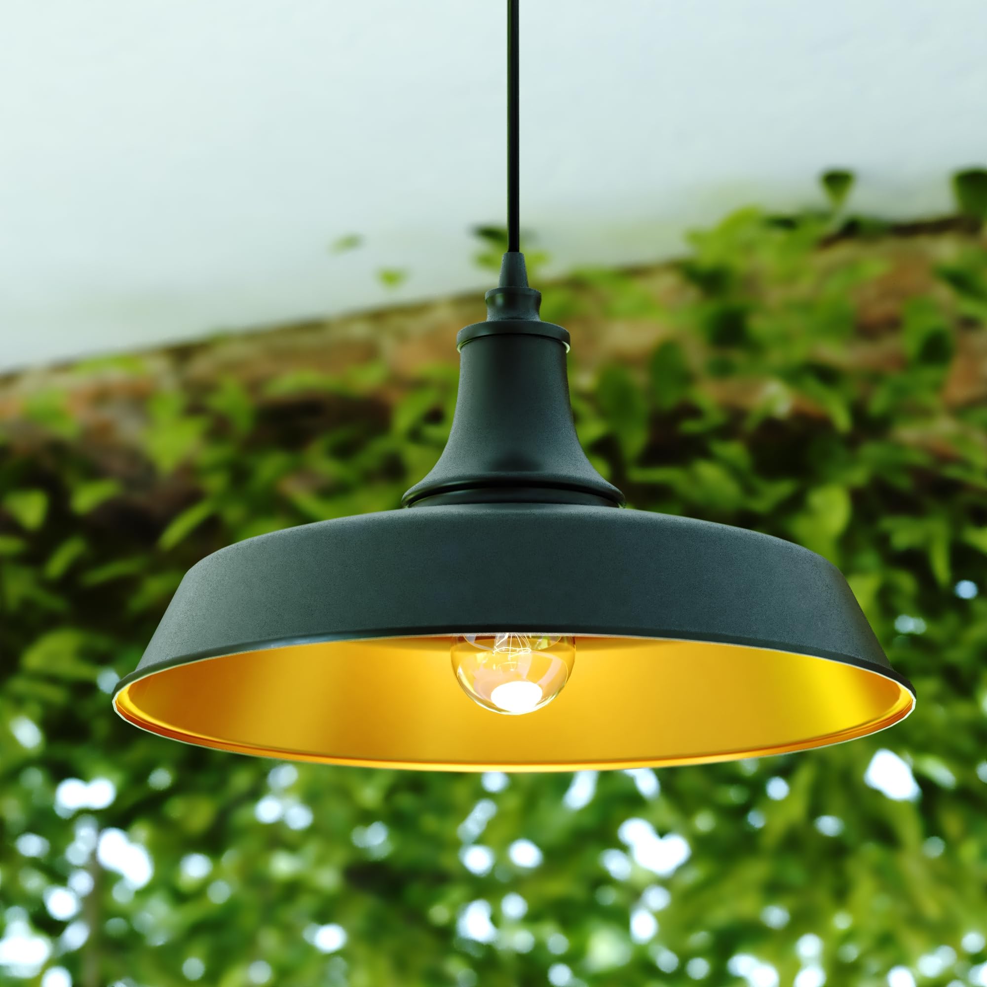 ZXLIHS Dorado stalowa lampa wisząca do użytku wewnątrz/na zewnątrz, 15" szer. x 8,5" wys. Rustykalna wisząca lampa sufitowa do domu wiejskiego na werandę, patio, taras lub drzwi wejściowe,
