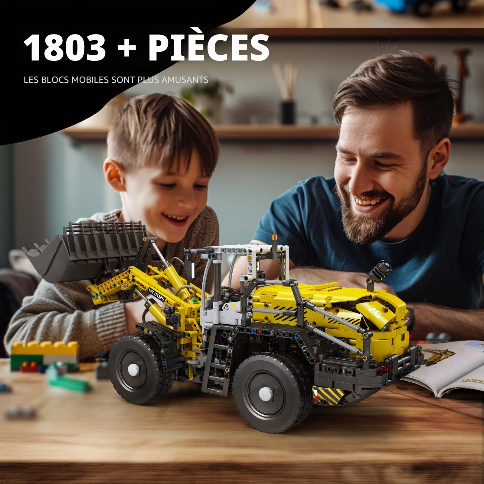 Mould King 17026 Bulldozer L550 – Blocs de Construction à Distance avec Moteurs, Briques de Construction hydrostatiques motorisées, Jouets d'ingénierie STEM pour Enfants (1803 pièces)