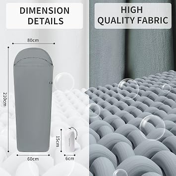 Naturehike 4.5oz Ultralight Washable Sleeping Bag Liner, Lightweight Adult Sleep Sack & Travel Sheets for Backpacking, Hotel, Camping, Hostels, ZY20