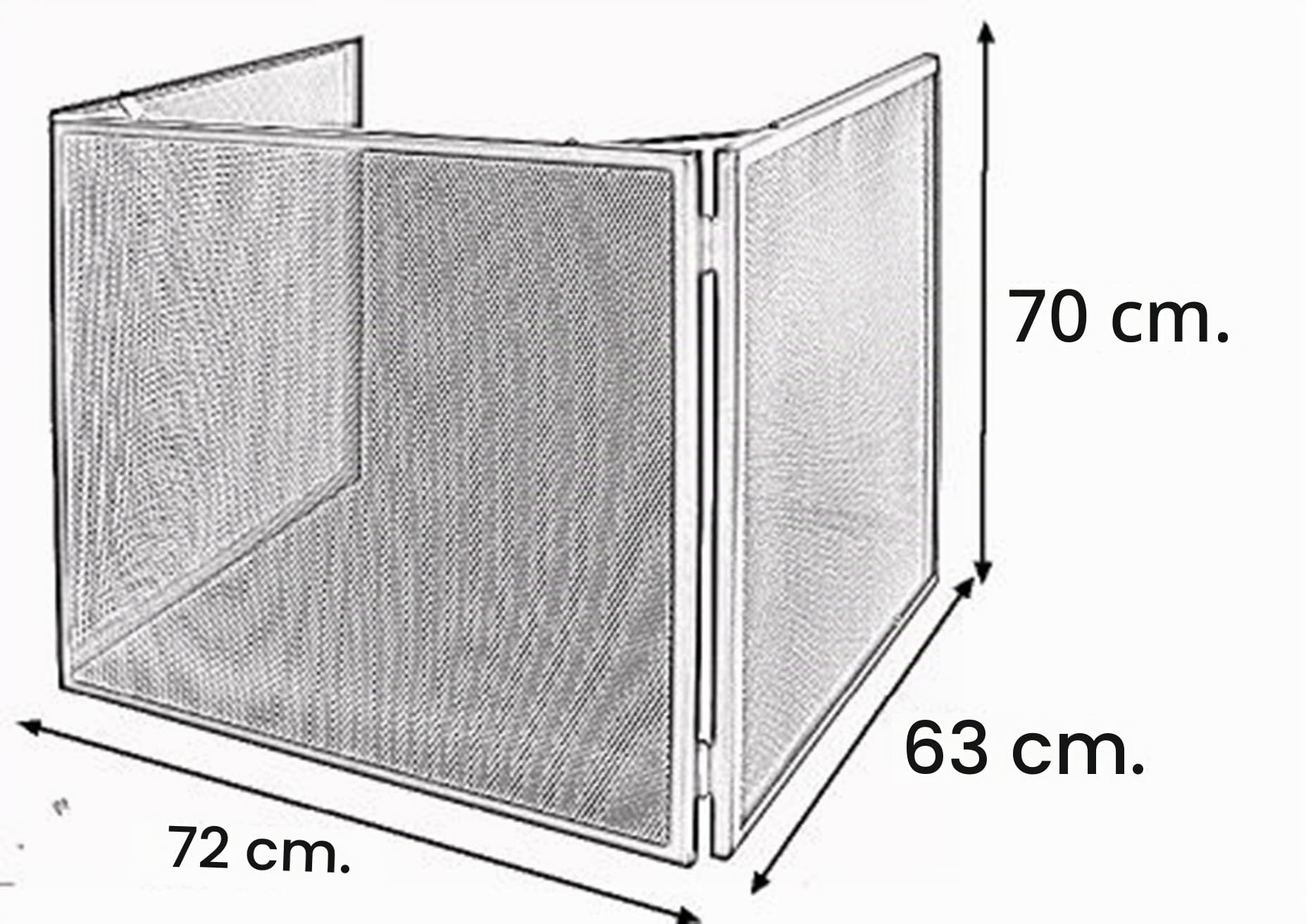 Imex El Zorro – Protector Estufa Pellet | 67x60x71 cm | Estructura Metálica de Tres Cuerpos Resistente al Calor | Ideal para Proteger Niños, Mascotas y Evitar Chispas