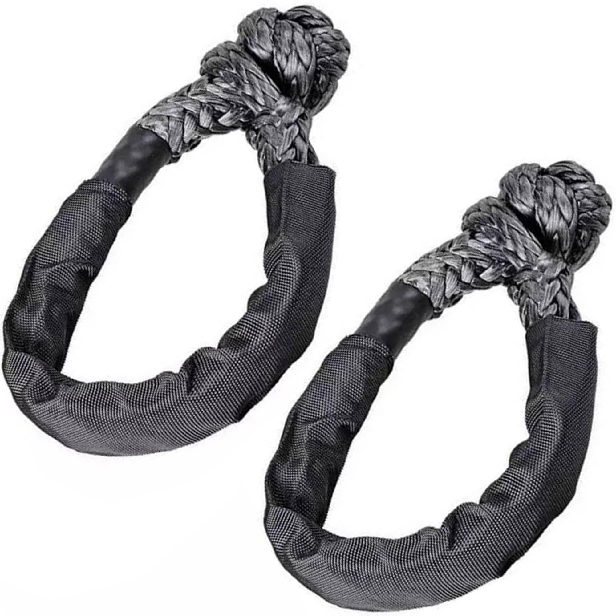 2 pezzi Soft Grillo 17T Resistenza alla rottura – Corda di recupero per il salvataggio del rimorchio, grigio, 12 mm x 55 cm