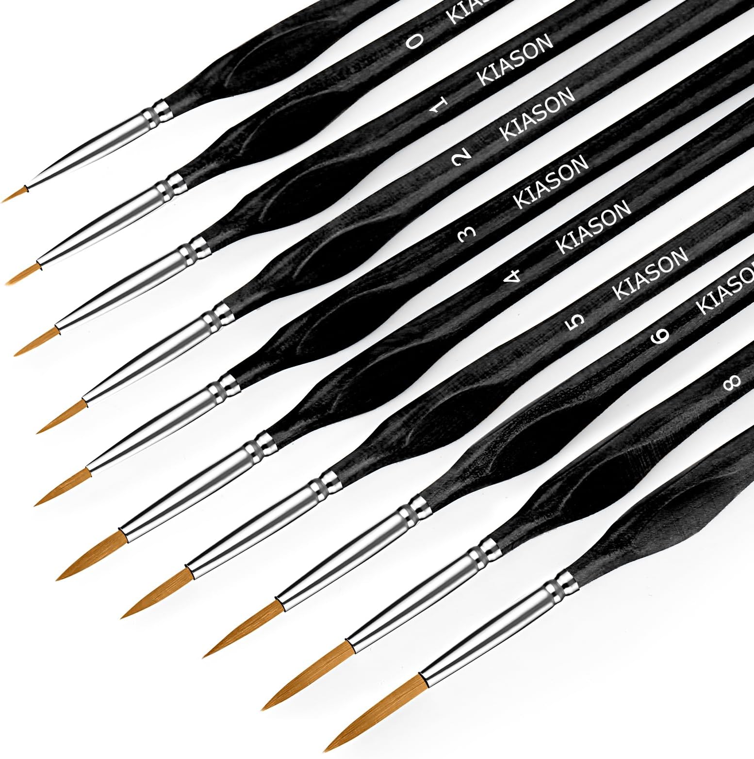 10PC Miniature Paint Brush for Fine Detailing,Small Painting Brushes Set for Art, Crafts, Acrylic, Watercolor, Oil, Model, Face, 40k & Paint by Number, Figurine (Black)