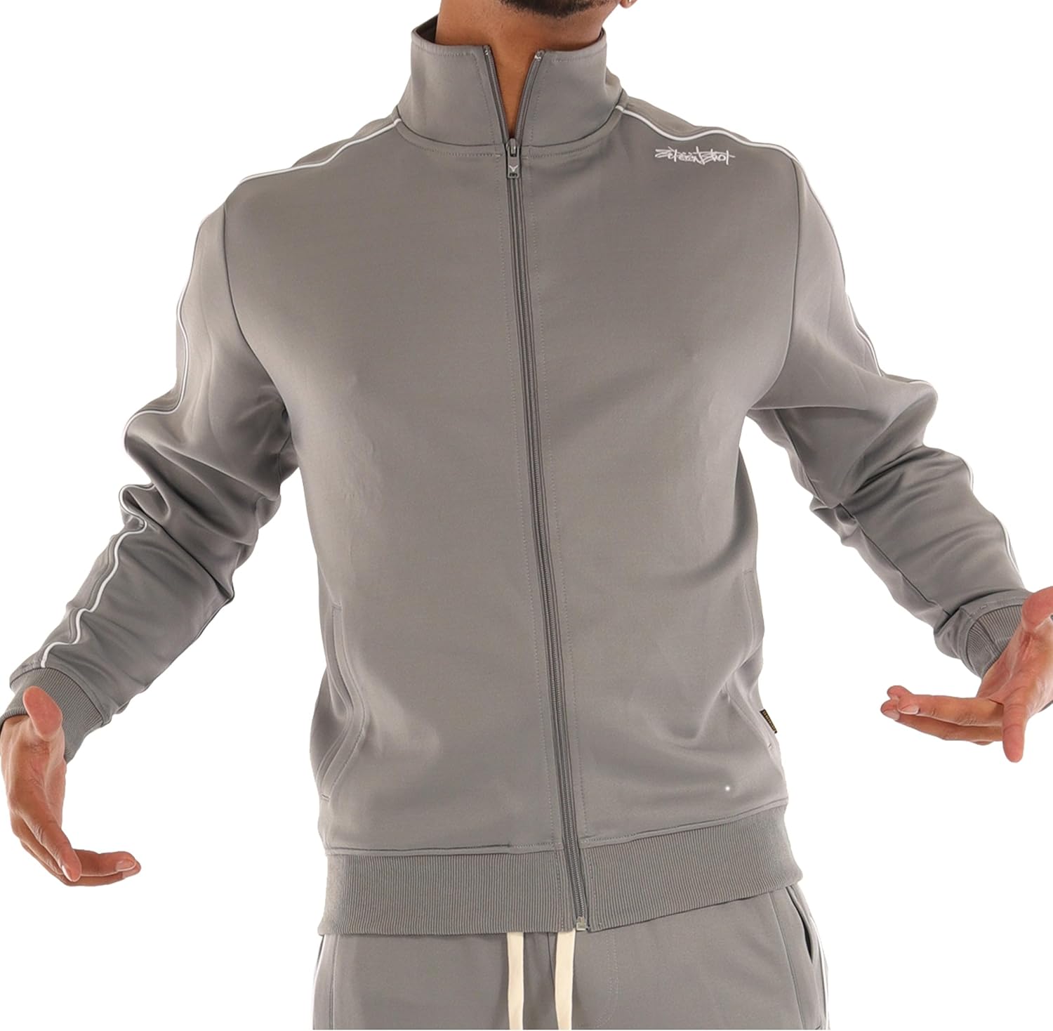 SCREENSHOT Mens Hip Hop Premium Slim Fit Comfort Track Jacket - Athletic Fitness Fashion Urban Lifestyle Streetwear Top - Image 4