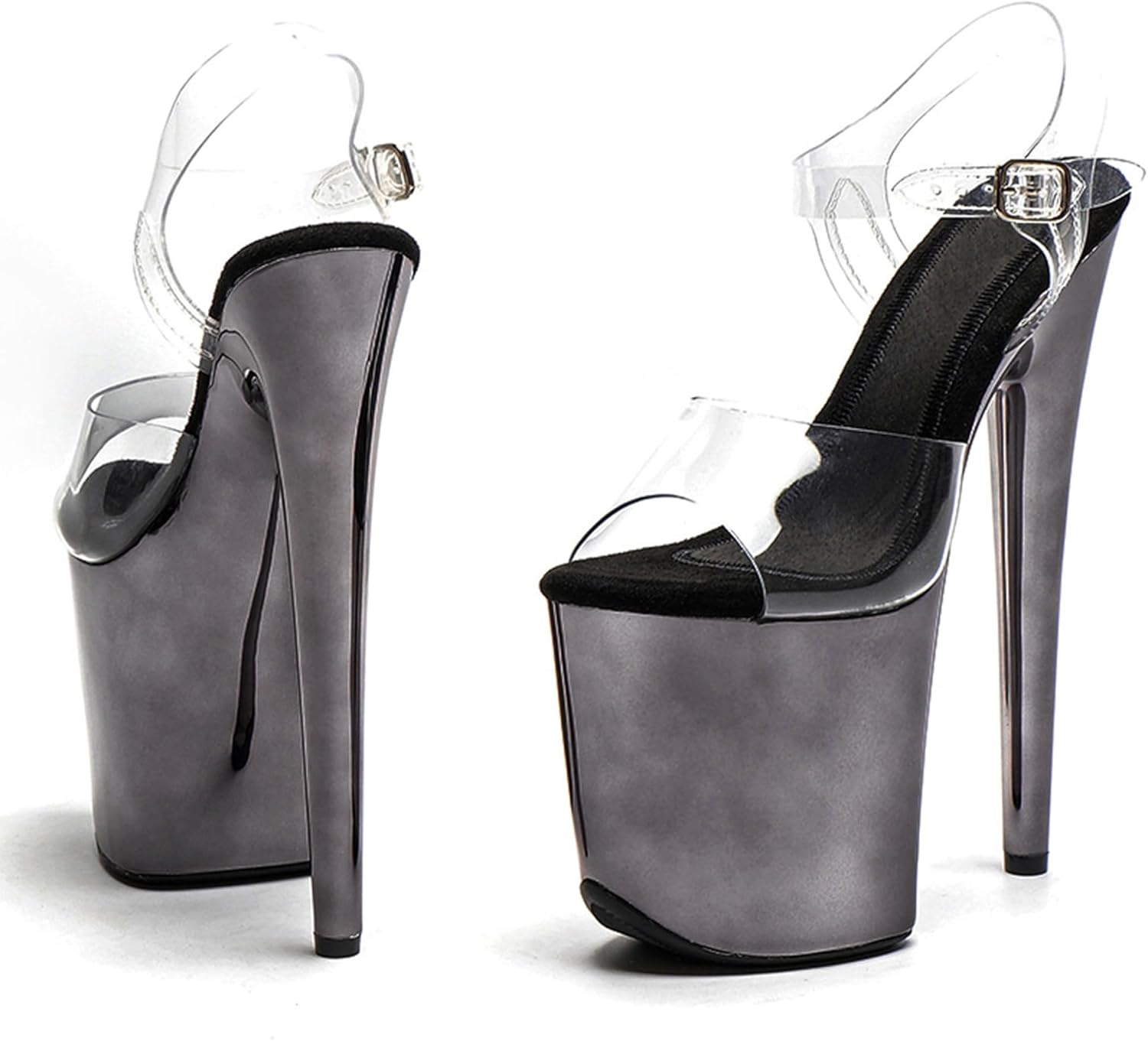 WUXIN H&P Women's 8 in Pole Dance High Heel Clear Platform Stiletto 6 7 in - Exotic Modern Dance Shoes for Pole Dancers, Exotic Dancers - Image 3