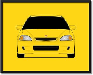 CUSTOMIZABLE COLOR: Honda Civic Type R EK9 (1997-2000) 1st Generation Inspired Poster Print Wall Art Decor Handmade (Unframed)