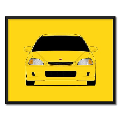 CUSTOMIZABLE COLOR Honda Civic Type R EK9 (1997-2000) 1st Generation Inspired Poster Print Wall Art Decor Handmade (Unframed)