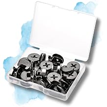 Cam Locks for Furniture Eccentric Wheels 20Pcs 15x9mm, Black Furniture Cam Lock Fasteners Compitable with IKEA Hardware Parts, Multi-Size Repair Spare Parts Nut & Bolt Assortment Sets