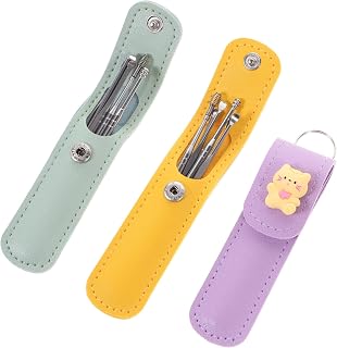 Vaguelly 3Sets Portable Ear Cleaner of Cartoon Earwax Removal Tools Lightweight Ear Spoons for Ear Cleaning at Home Kitten Chick Dinosaur