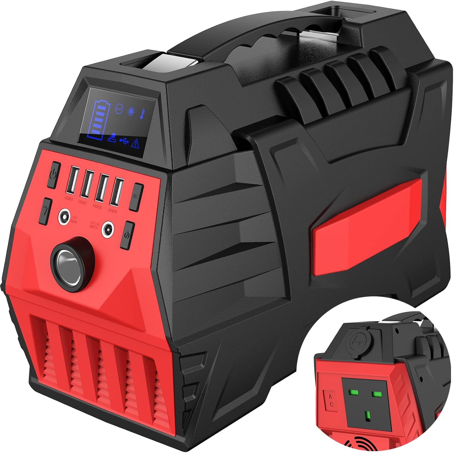 Powkey 500W Portable Power Station, 407Wh/110000mAh Solar Generator