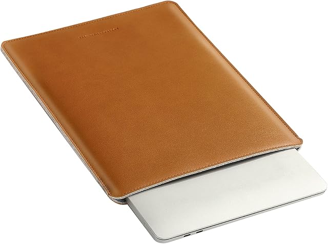 Dadanism 13 Inch Laptop Sleeve Case for MacBook Pro 13" 2016-2020 / Air 13.3" 2018-2020, MacBook Air/Pro 13.3 with M1 Chip 2020, Ultra Slim PU Leather Spill-Proof Protective Bag Pouch Case, Brown