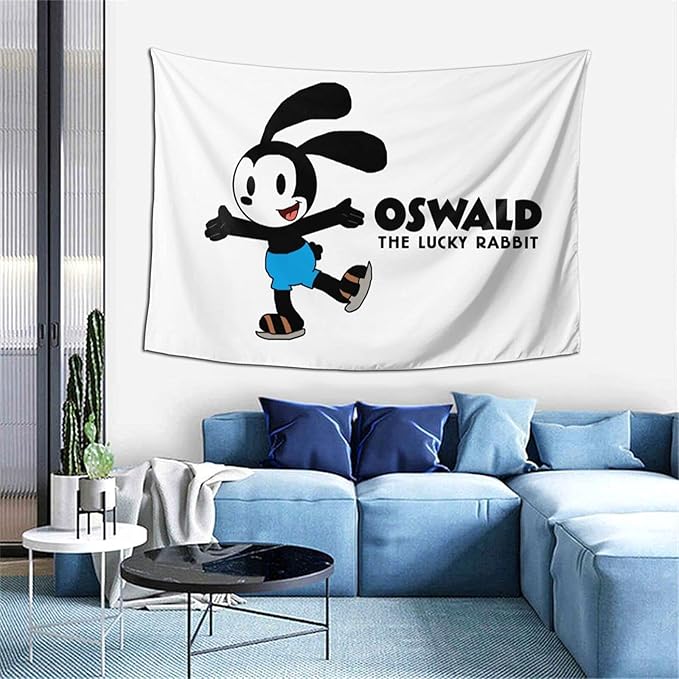Amazon Co Jp オズワルド Oswald The Lucky Rabbit 1 可愛い 壁掛け布 多機能 撮影用 装飾布 モダン 装飾壁掛け ユニーク タペストリー 152cm 102cm 寝室 玄関 客間 背景布 北欧 インテリア 壁掛け ホーム キッチン