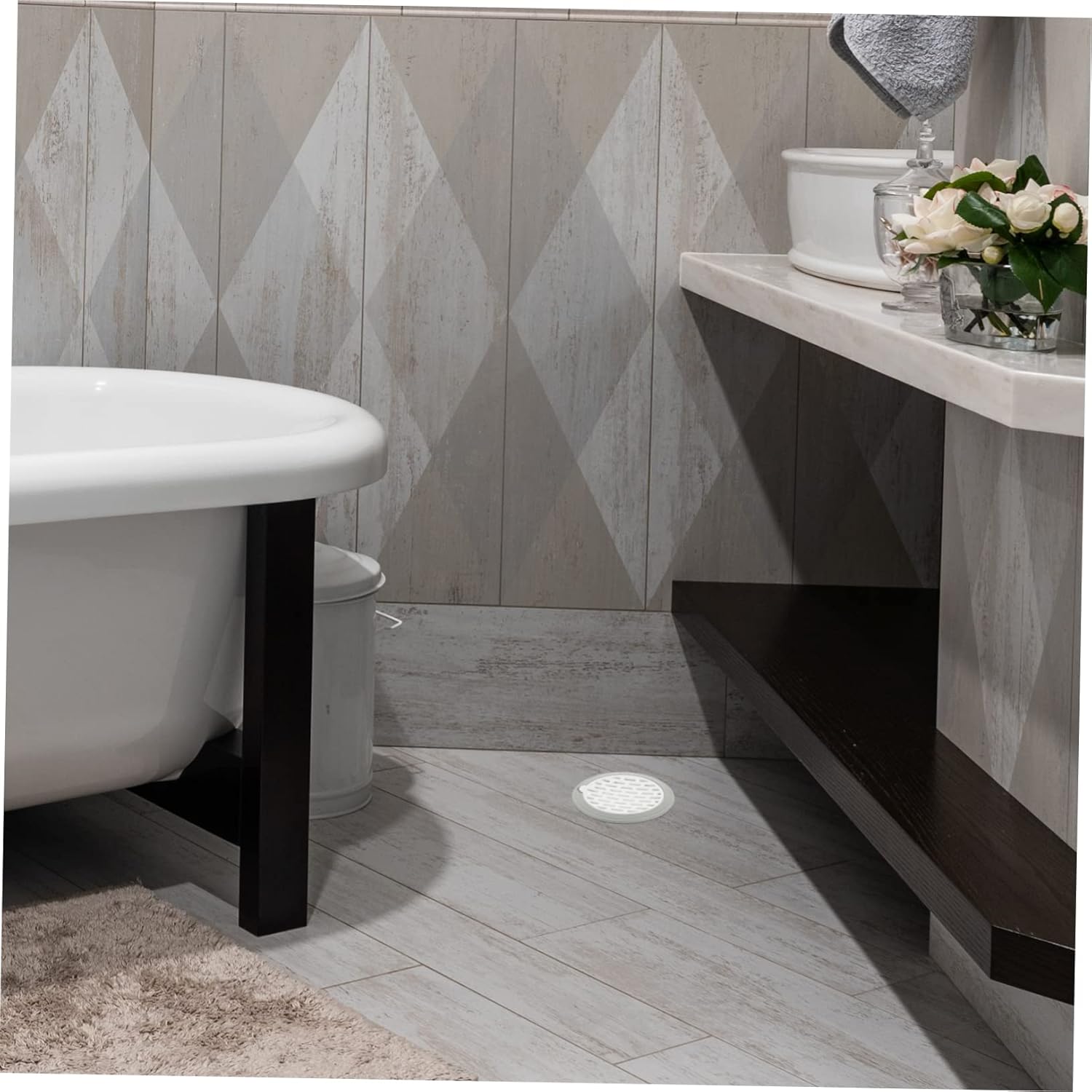 Drain Backflow Core 3Pcs Floor Drain Sink stoppers Sink Drain Pipe Anti-backflow Toilet Sewer Filtering Cover Rubber Floor Drain Cover abs Hair Proof Floor Drain stoppers (Color : White, Size : 8.5X