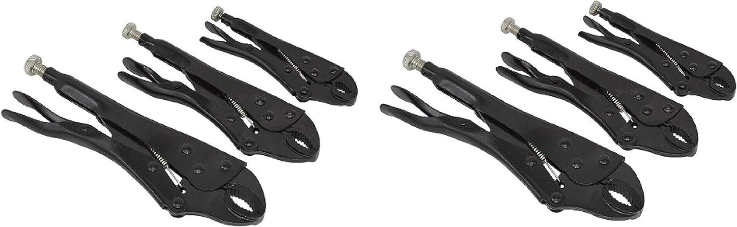 6 pc. Locking Pliers Set Black Finish Teeth That Grip Like a Vise! Adjustable NEW