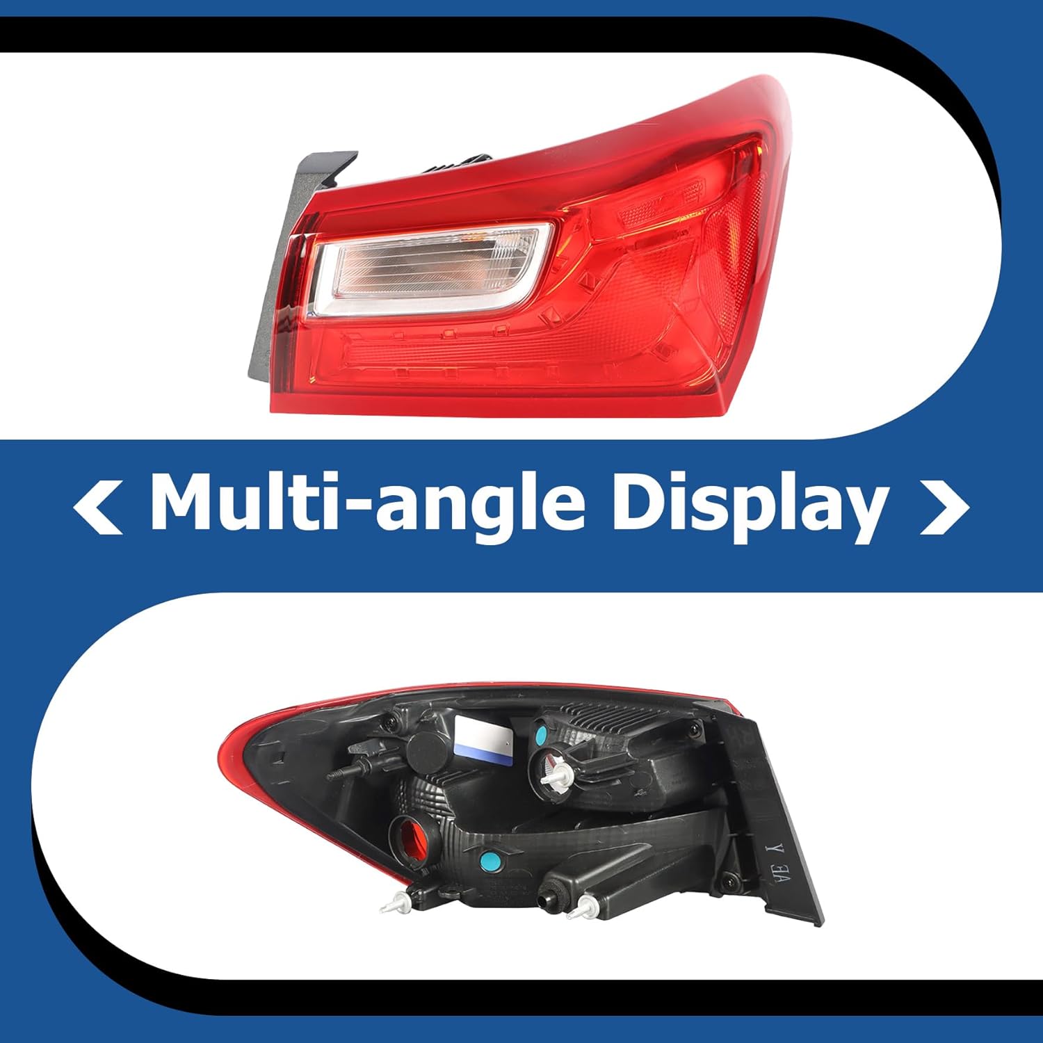 WFLNHB Right Side Tail Light Replacement for Chevy malibu 2016-2021 Incandescent Rear Outer Tail Light Lamp Assembly Passenger Side