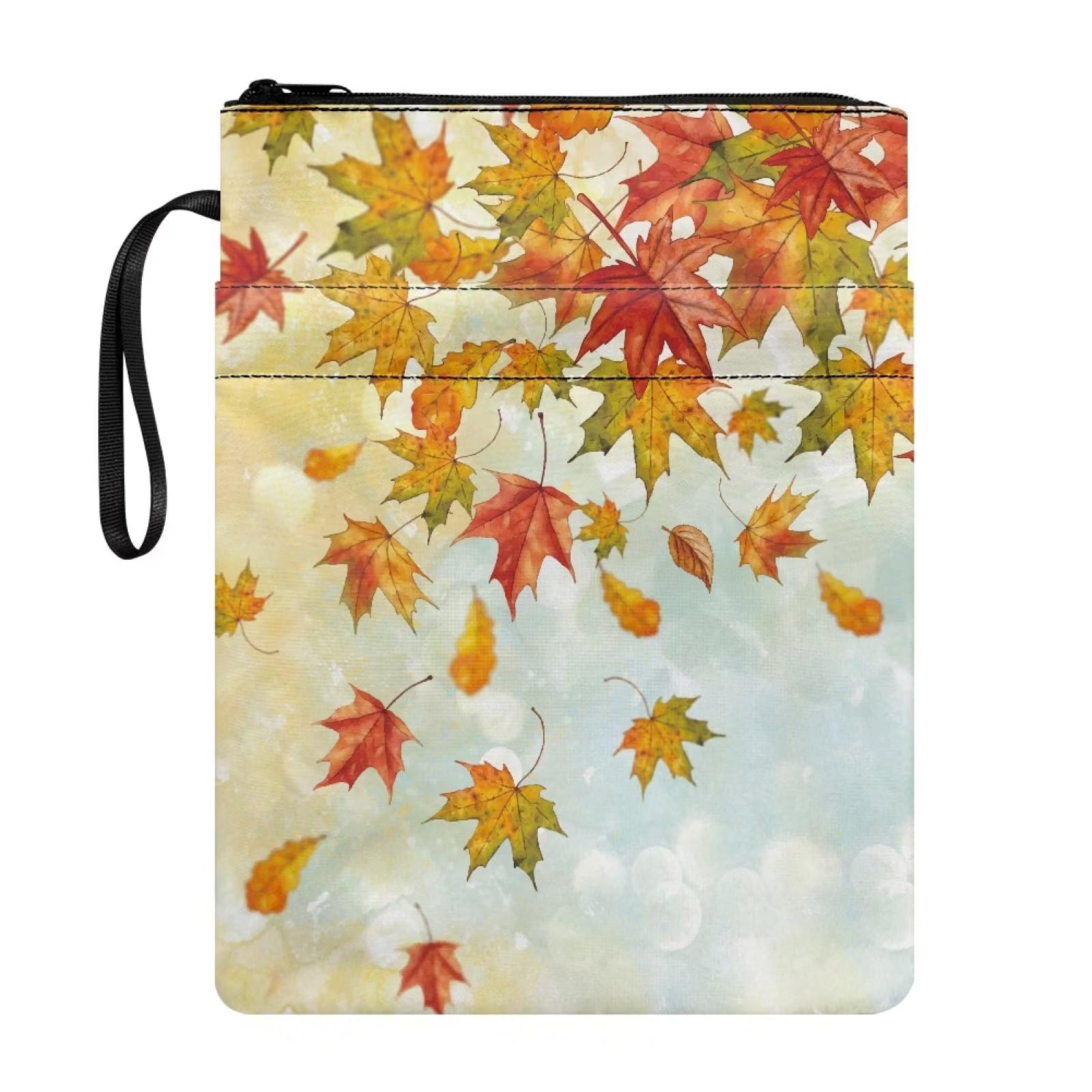 Xoenoiee Fall Leaves Print Book Sleeve for Teen Adult Book Covers for Paperback Book Protector Pouch with Zipper, Book Sleeve Gifts for Book Lovers Readers โ image 1
