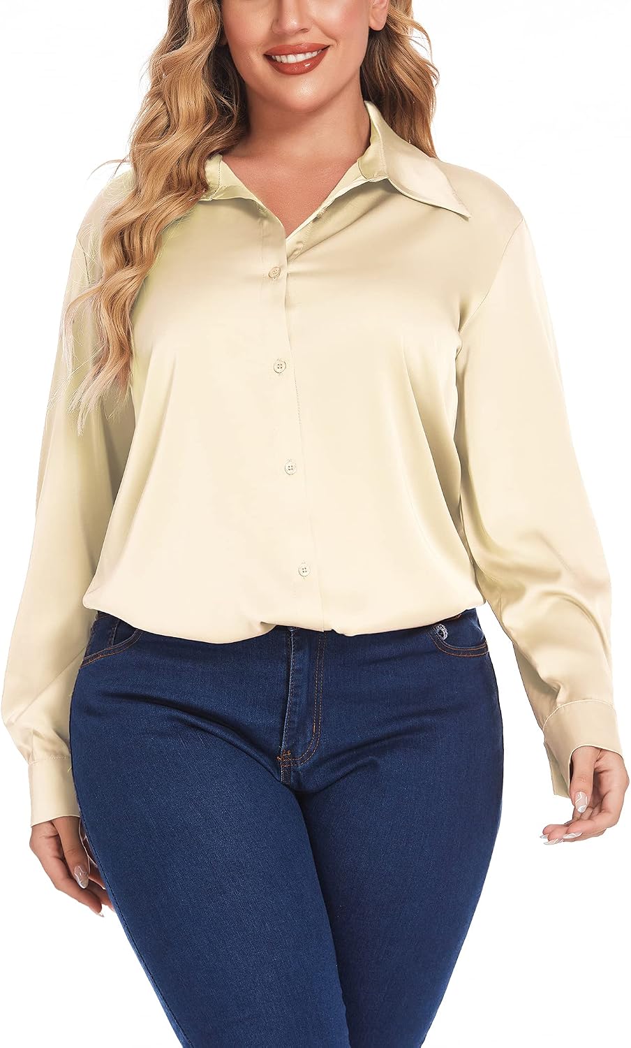 plus size button down collar shirts
