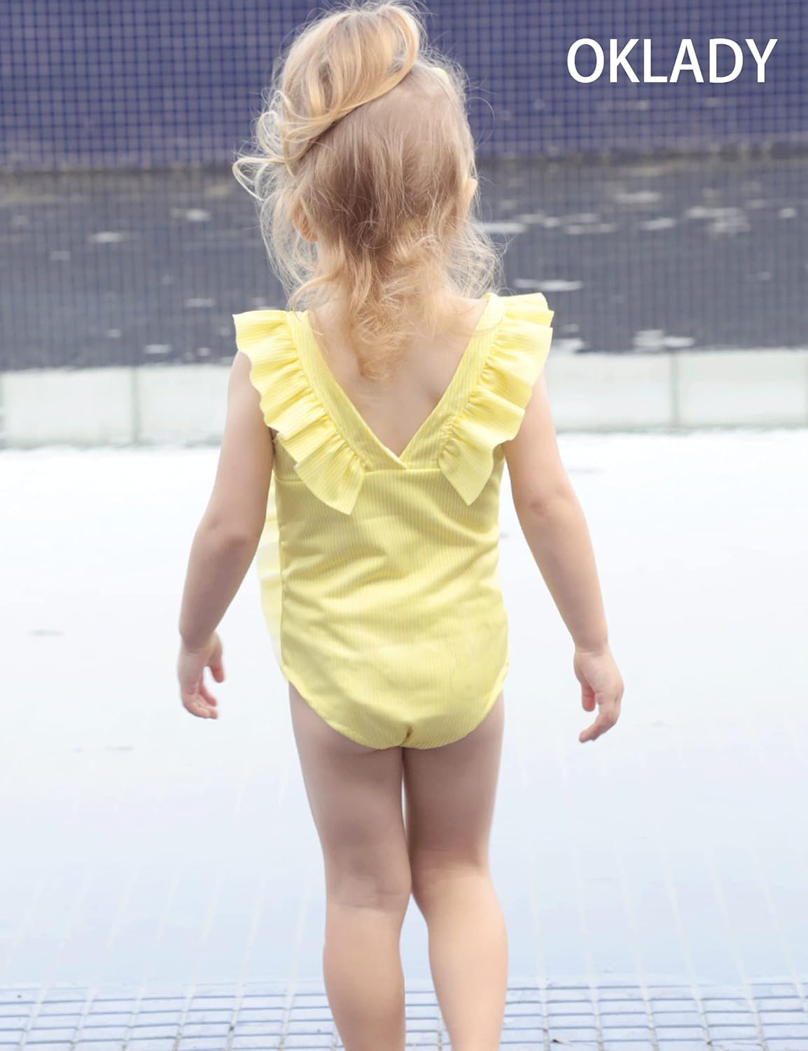 Baby Girl Bikini Striped Beach Swimsuit Ruffles Bathing Suit Swimwear+Headband 2 Pcs Set: Clothing, Shoes & Jewelry