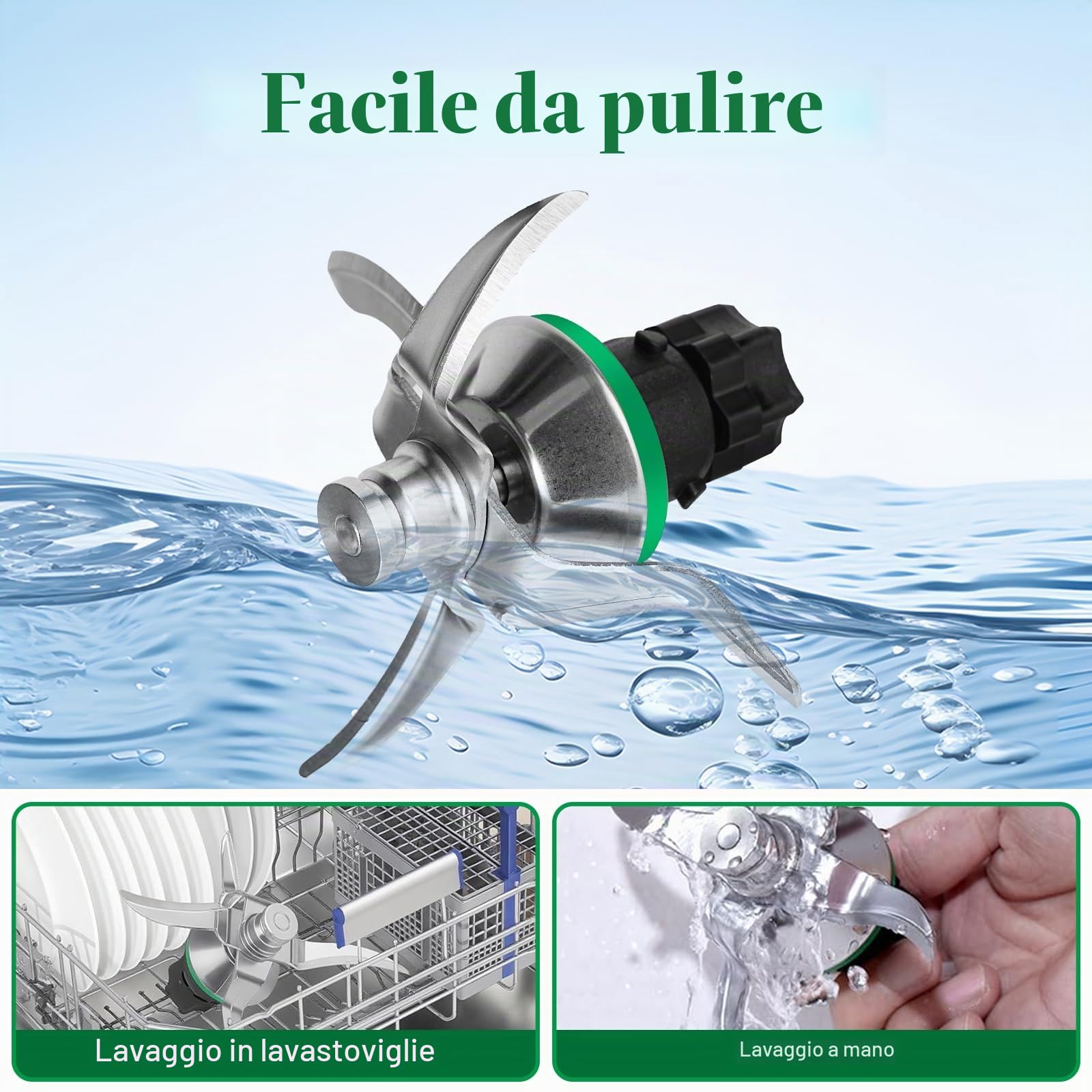 Gruppo Coltelli di Ricambio per Vorwerk Thermomix Bimby TM6 TM7 TM5 - Gruppo Lame Bimby TM6 TM5 in Acciaio Inox SUS420 - Lama per Ricambi Bimby TM6 TM5 - Accessori per Thermomix TM5/TM6/TM7