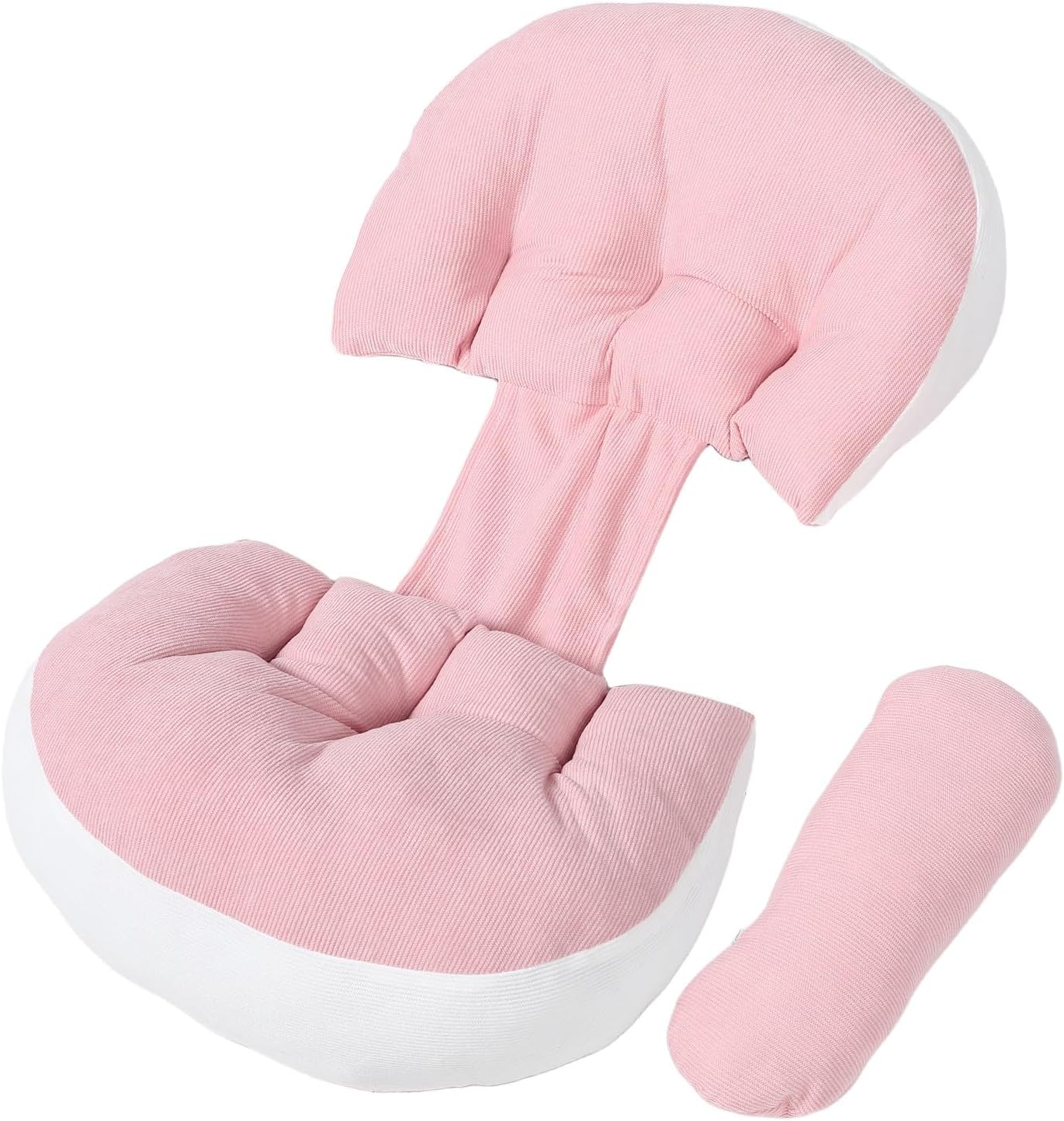 CHILDWEET Maternity Body Pillow for Pregnant Women U Shaped Small Nursing Pillow for Back Side Sleeping Support Belly Support Pink